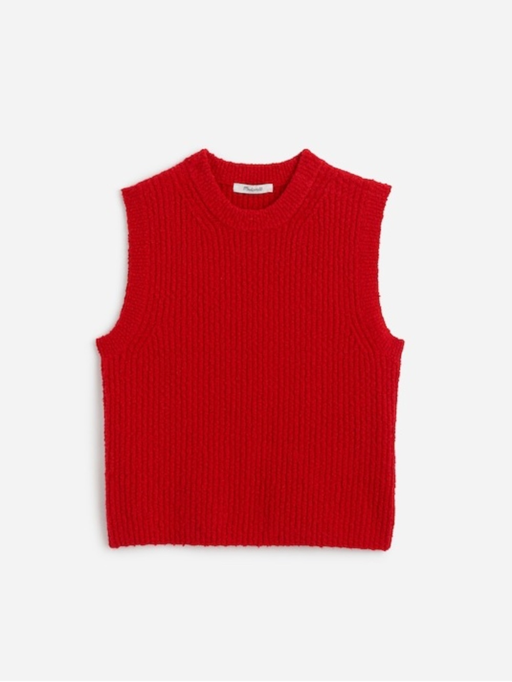 Madewell Red Sleeveless Ribbed Knit Sweater Vest